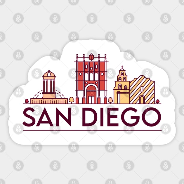 San Diego cityscape Sticker by SerenityByAlex